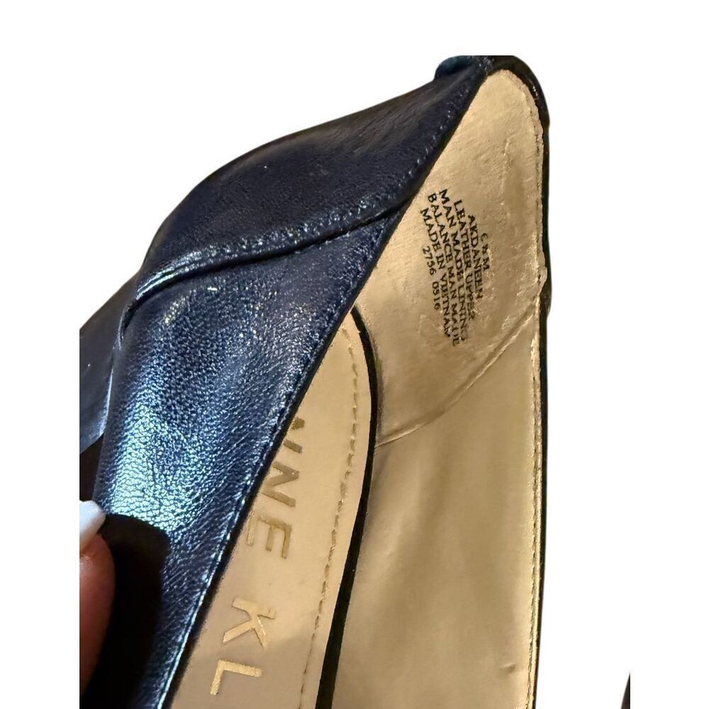 Ann Klein Women’s Black Leather Loafers Slip On Sz. 6.5 Quality Elegant Timeless - Picture 6 of 8